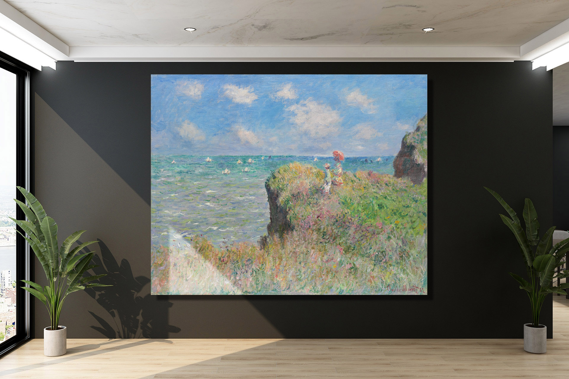 Cliff Walk At Pourville By Claude Monet Canvas Wrap