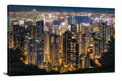 Hong Kong Skyline, 2018 - Canvas Wrap
