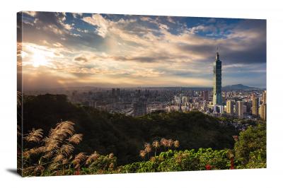 Taipei Skyline, 2016 - Canvas Wrap