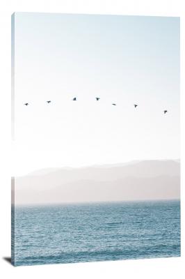 Birds Flying Over Ocean, 2017 - Canvas Wrap