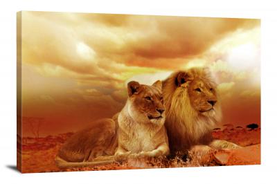 A Lion Couple, 2014 - Canvas Wrap