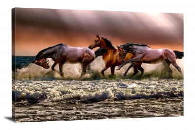 Horses Galloping the Sea, 2018 - Canvas Wrap