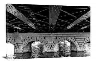 B&W Bridge in Glasgow, 2022 - Canvas Wrap
