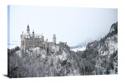 Neuschwanstein in Winter, 2017 - Canvas Wrap