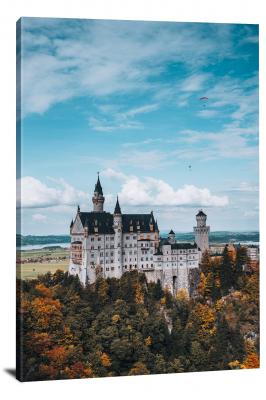 Neuschwanstein Castles In Autumn, 2020 - Canvas Wrap