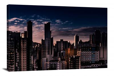Night Cityscape of a Brazilian City, 2019 - Canvas Wrap