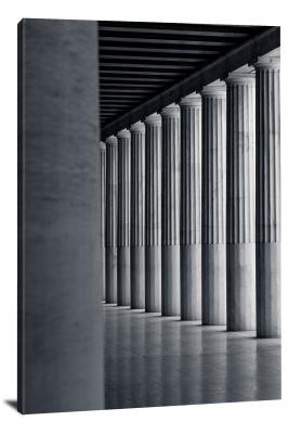B&W Columns in Greece, 2021 - Canvas Wrap