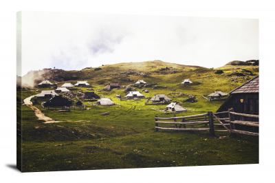 Mountain Full of Cottages, 2014 - Canvas Wrap