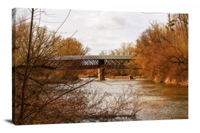 Autumn Covered Bridge, 2022 - Canvas Wrap