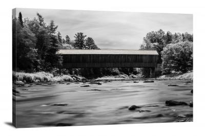 B&W Covered Bridge, 2020 - Canvas Wrap