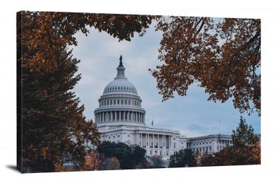 Capitol of Washington in Fall, 2020 - Canvas Wrap