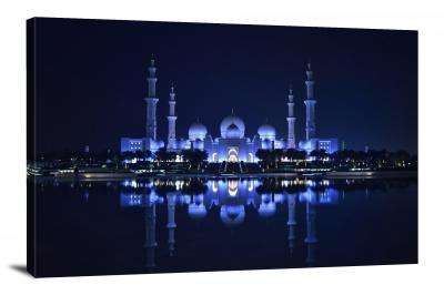 Night Reflection Mosque, 2020 - Canvas Wrap
