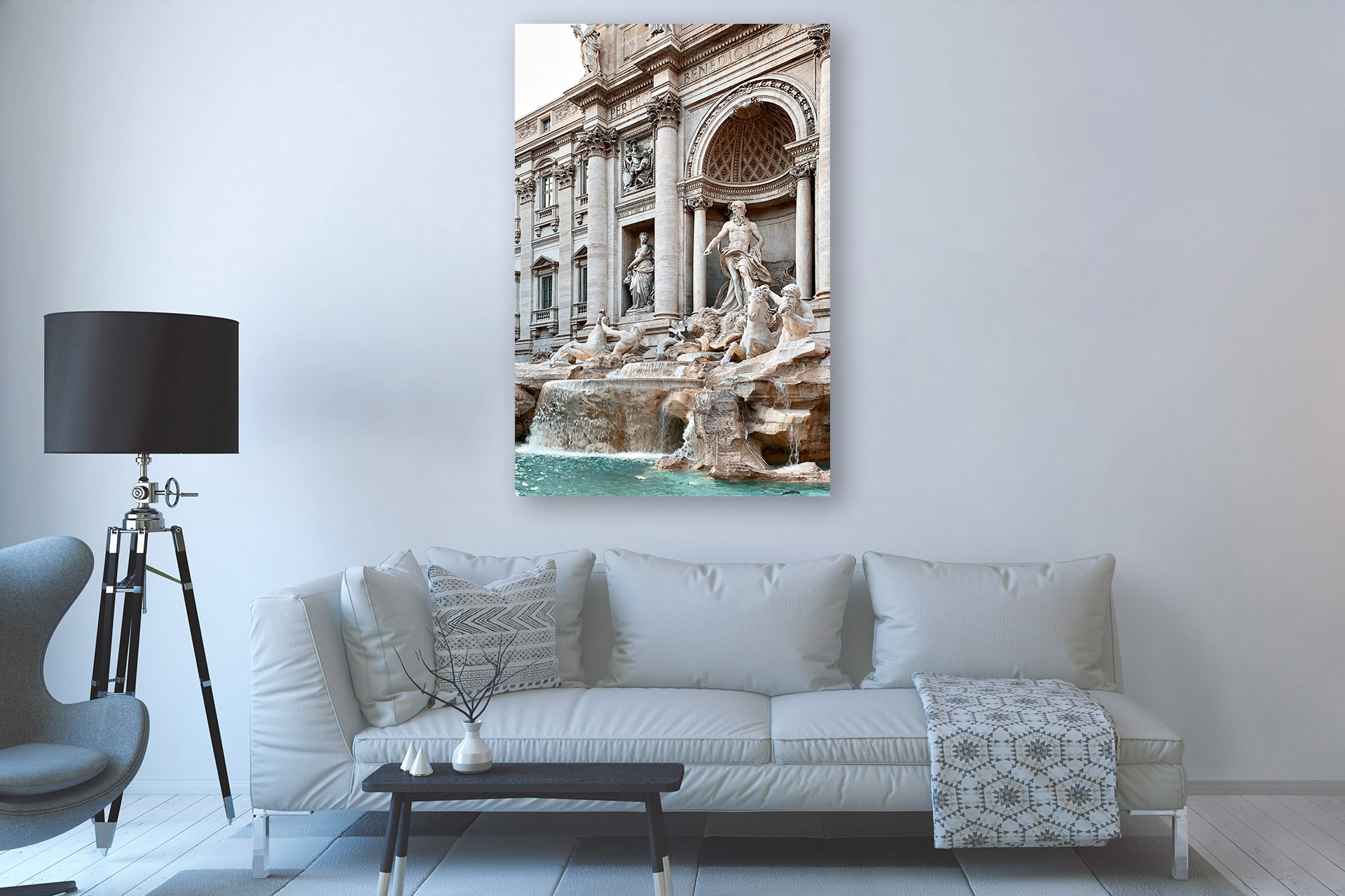 Trevi Fountain Portrait, 2020 - Canvas Wrap