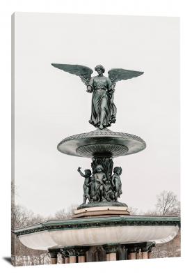 NYC Central Park Fountain, 2021 - Canvas Wrap