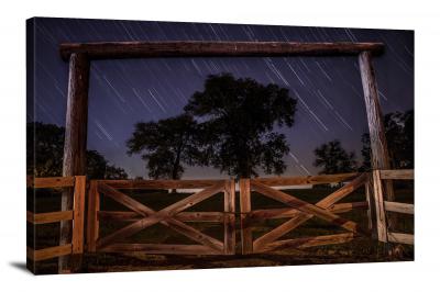 Star Trails over a Lebanon Ranch, 2016 - Canvas Wrap