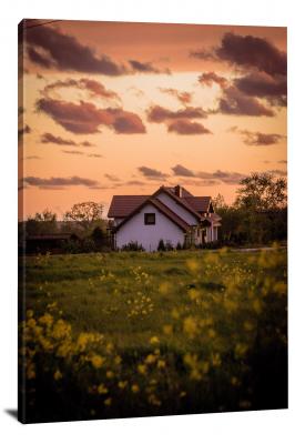 Home in a Meadow, 2021 - Canvas Wrap