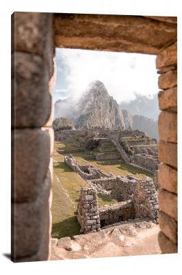 Machu Picchu through Stone Window, 2019 - Canvas Wrap
