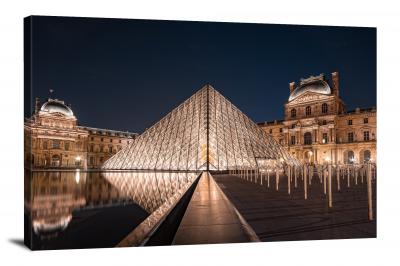 Musée du Louvre by Night, 2020 - Canvas Wrap