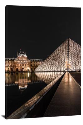 Louvre at Night, 2019 - Canvas Wrap