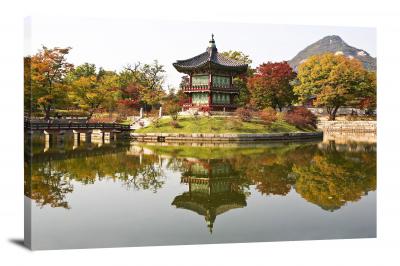 Gyeongbok Palace Reflection, 2016 - Canvas Wrap