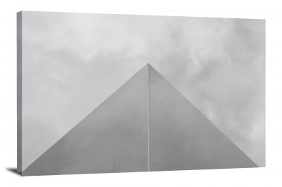 B&W Pyramidal Building, 2021 - Canvas Wrap