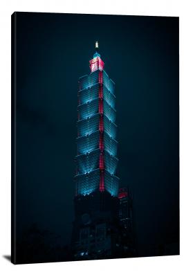 Lighted Taipei 101, 2021 - Canvas Wrap