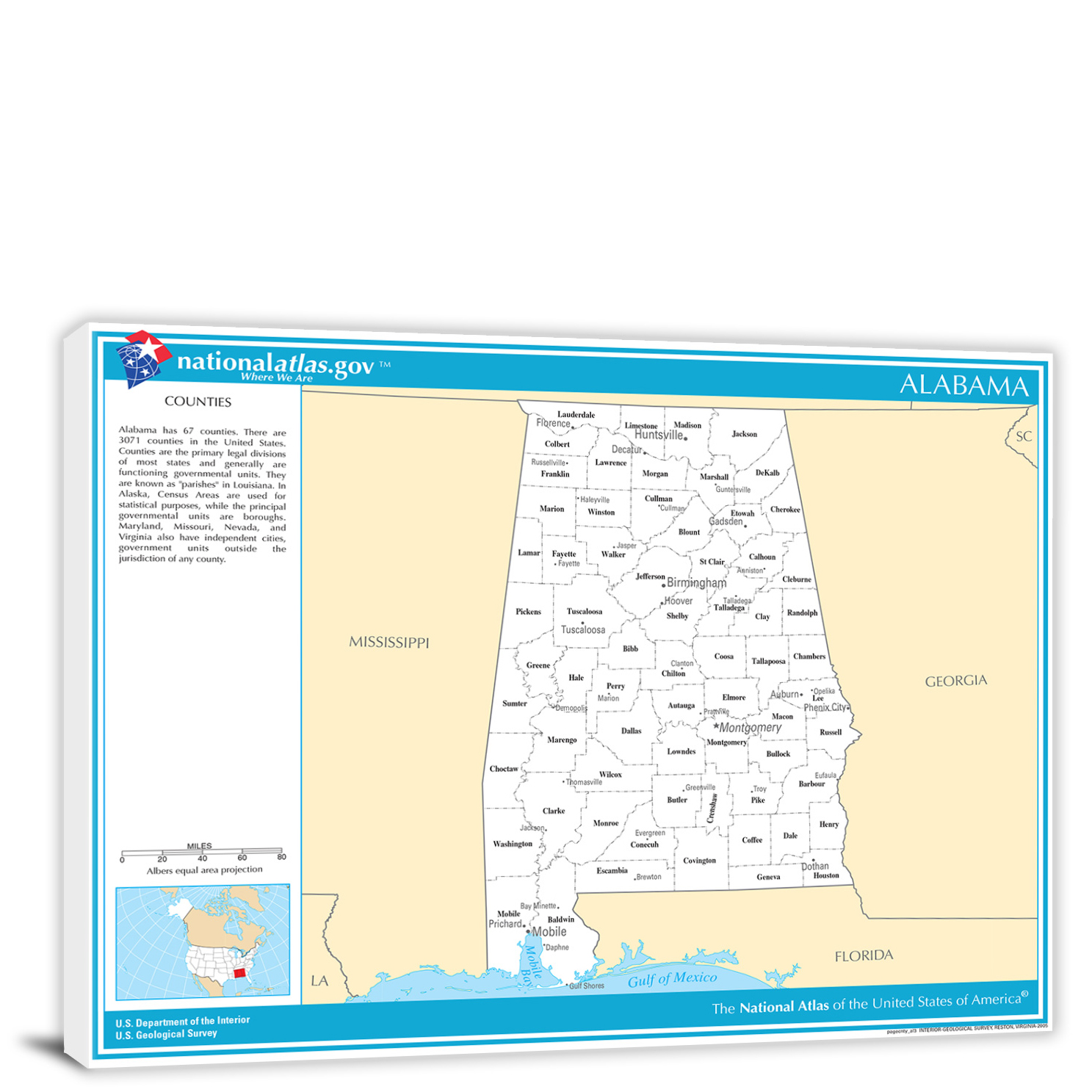CWA266 Alabama National Atlas Counties And Selected Cities Map 00 