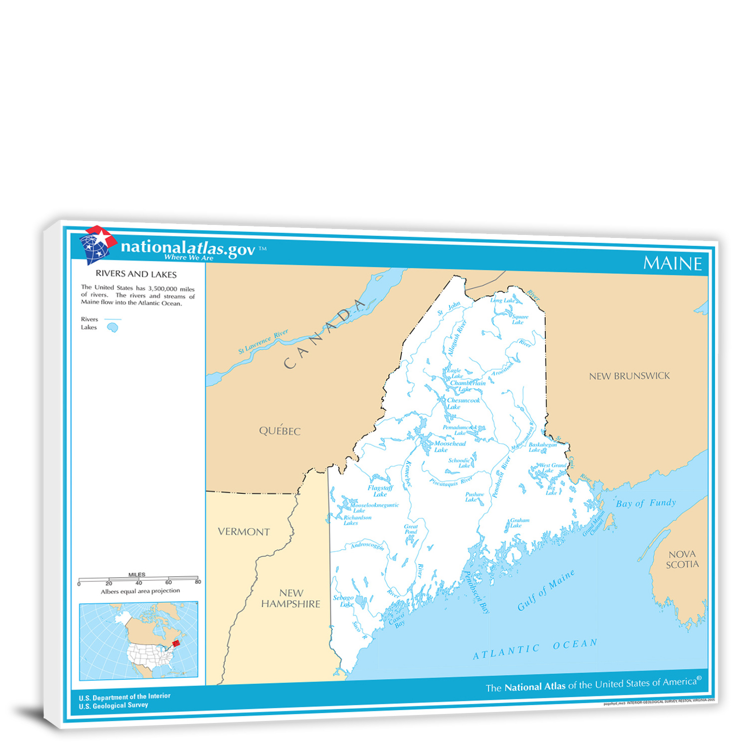 Maine National Atlas Rivers And Lakes Map 2022 Canvas Wrap   CWA336 Maine National Atlas Rivers And Lakes Map 00 