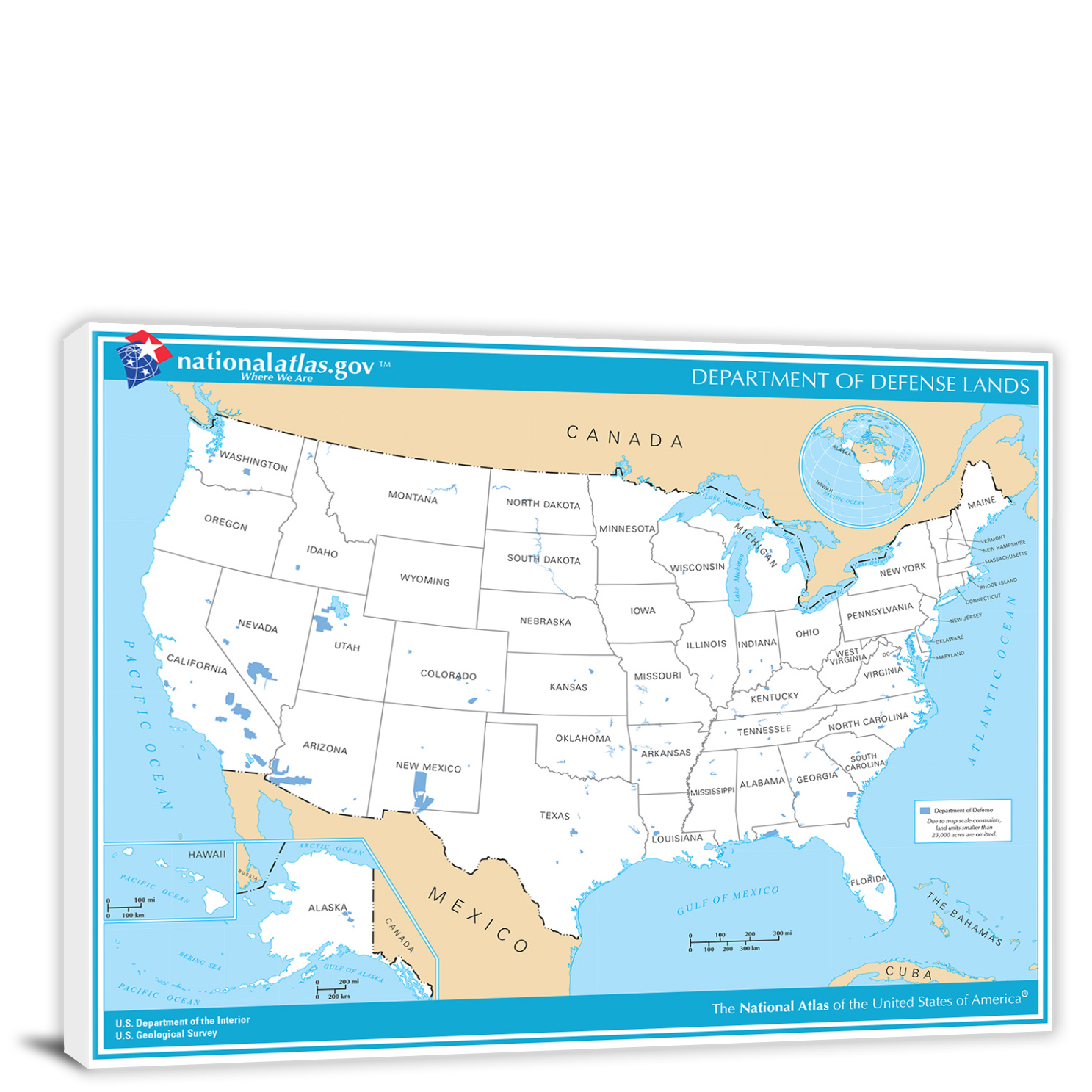 CWA368 Usa National Atlas Department Of Defense Lands Map 00 