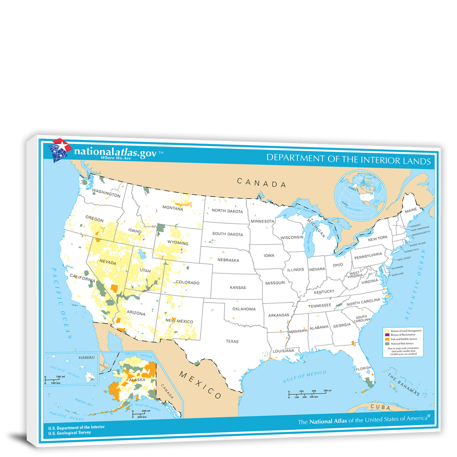 CWA370 Usa National Atlas Department Of Interior Lands Map 00 