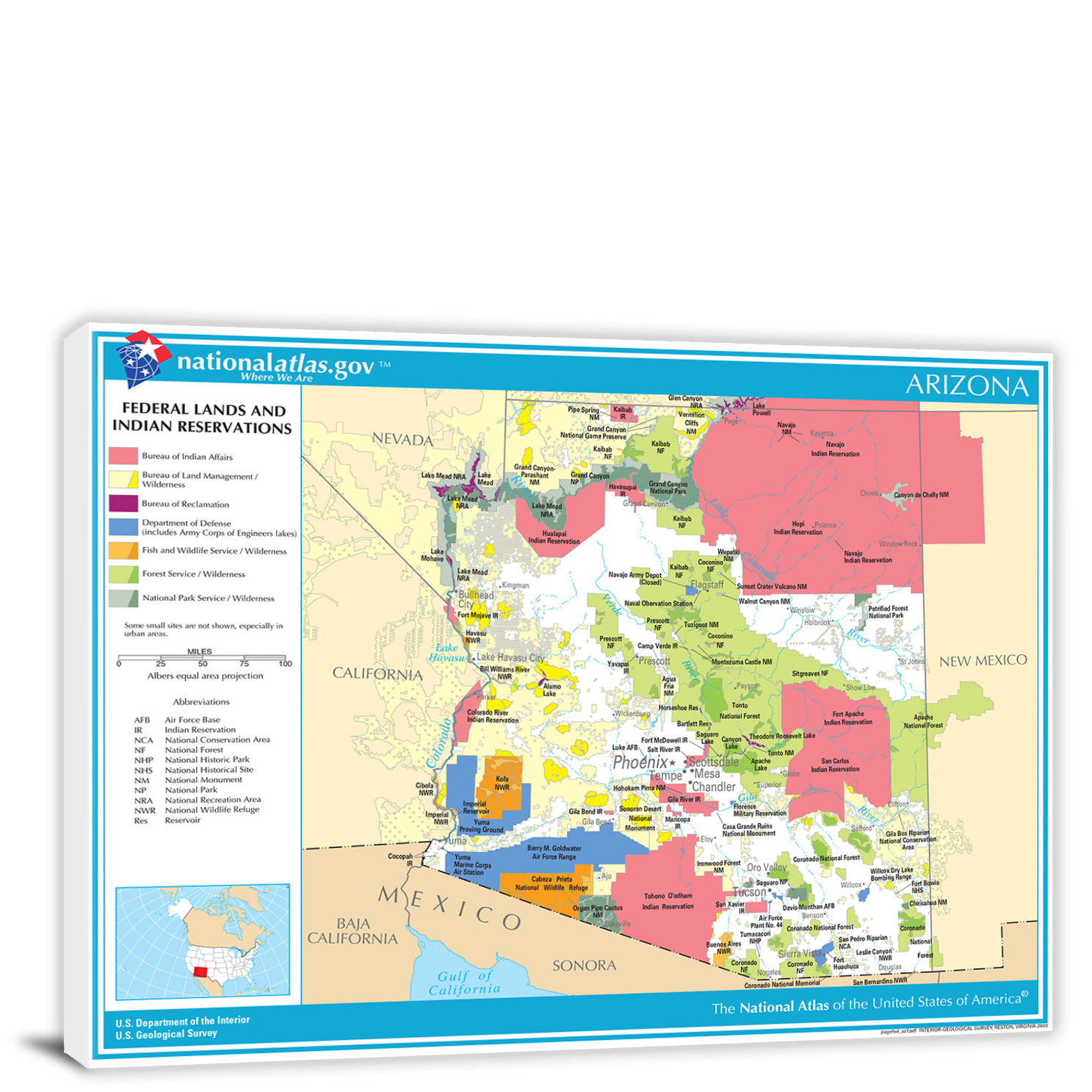 Arizona National Atlas Federal Lands And Indian Reservations Map 2022   CWA380 Arizona National Atlas Federal Lands And Indian Reservations Map 00 