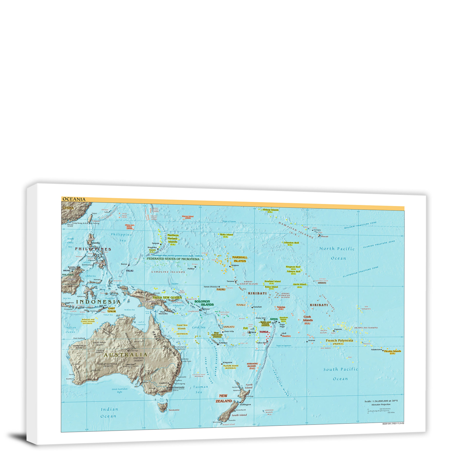 Oceania Map 2022 Canvas Wrap   CWA540 Oceania Map 00 