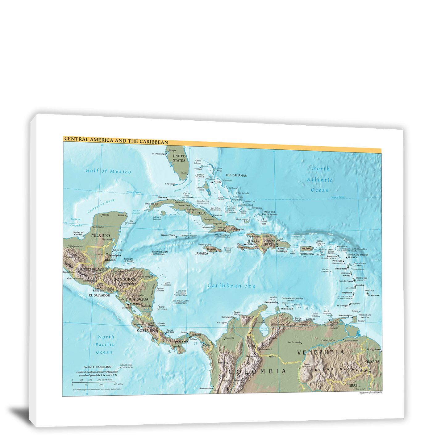 Central America Map 2022 Canvas Wrap   CWA544 Central America Map 00 