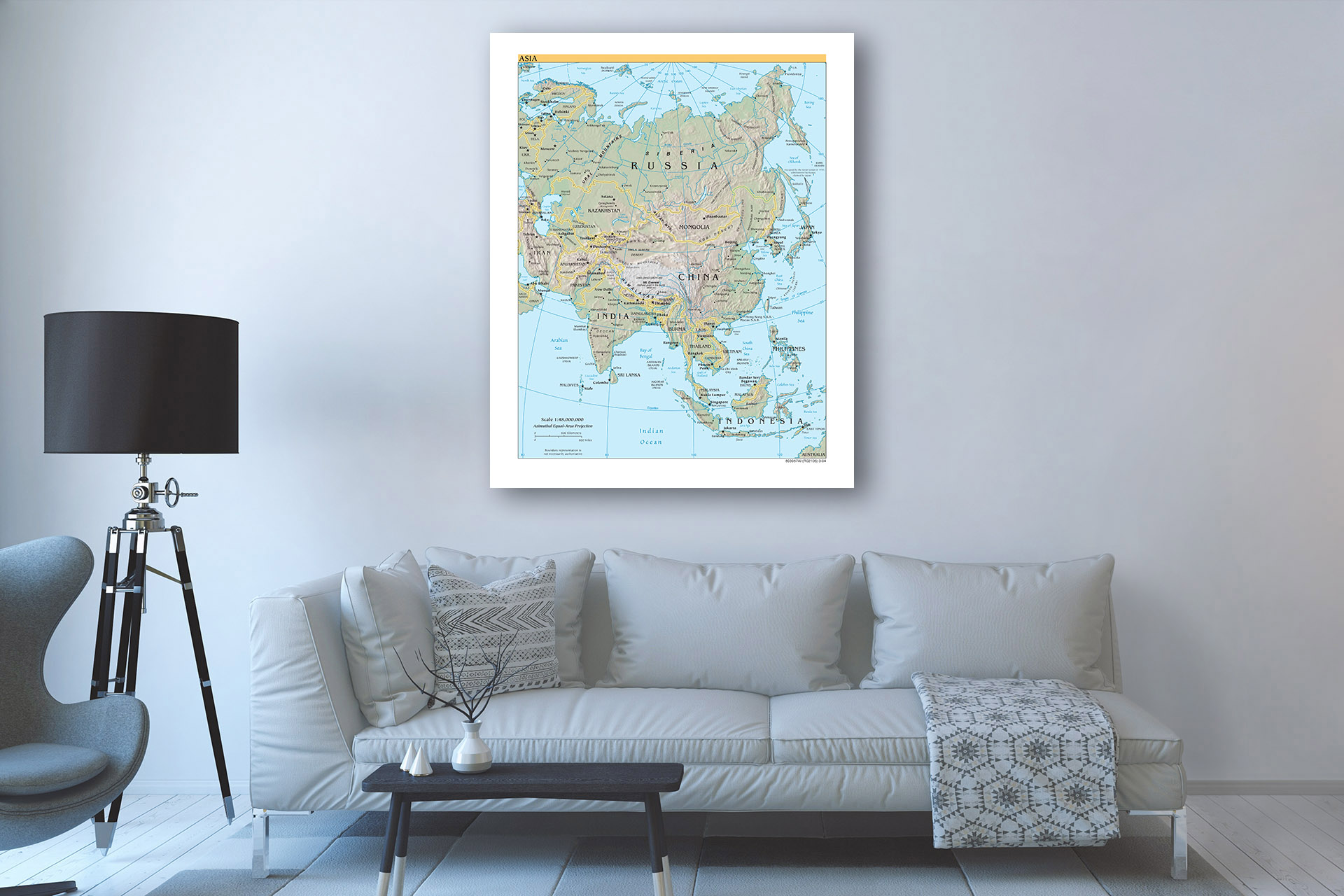 Asia-Map, 2022 - Canvas Wrap