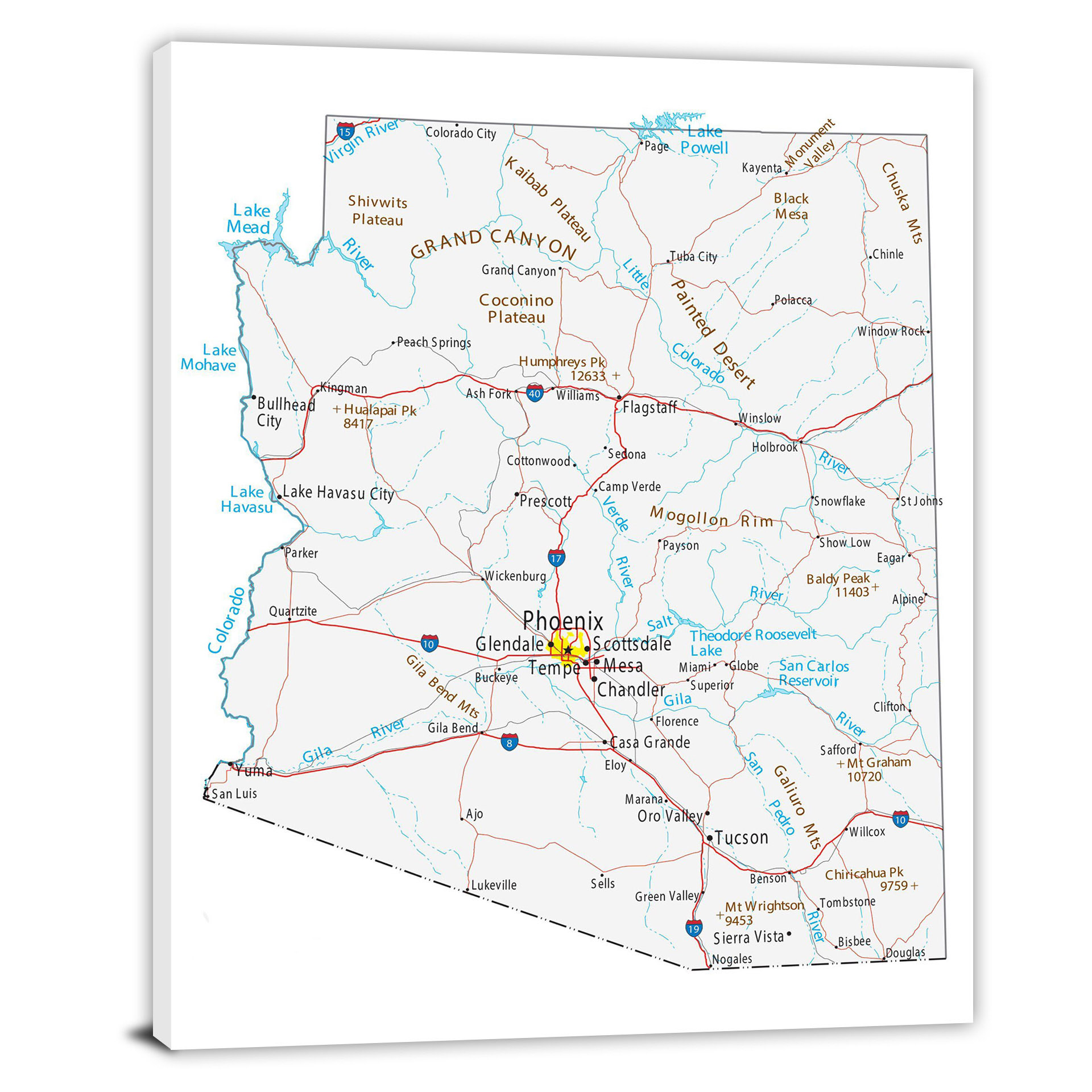 CWA562 Arizona Roads And Cities Map 00 