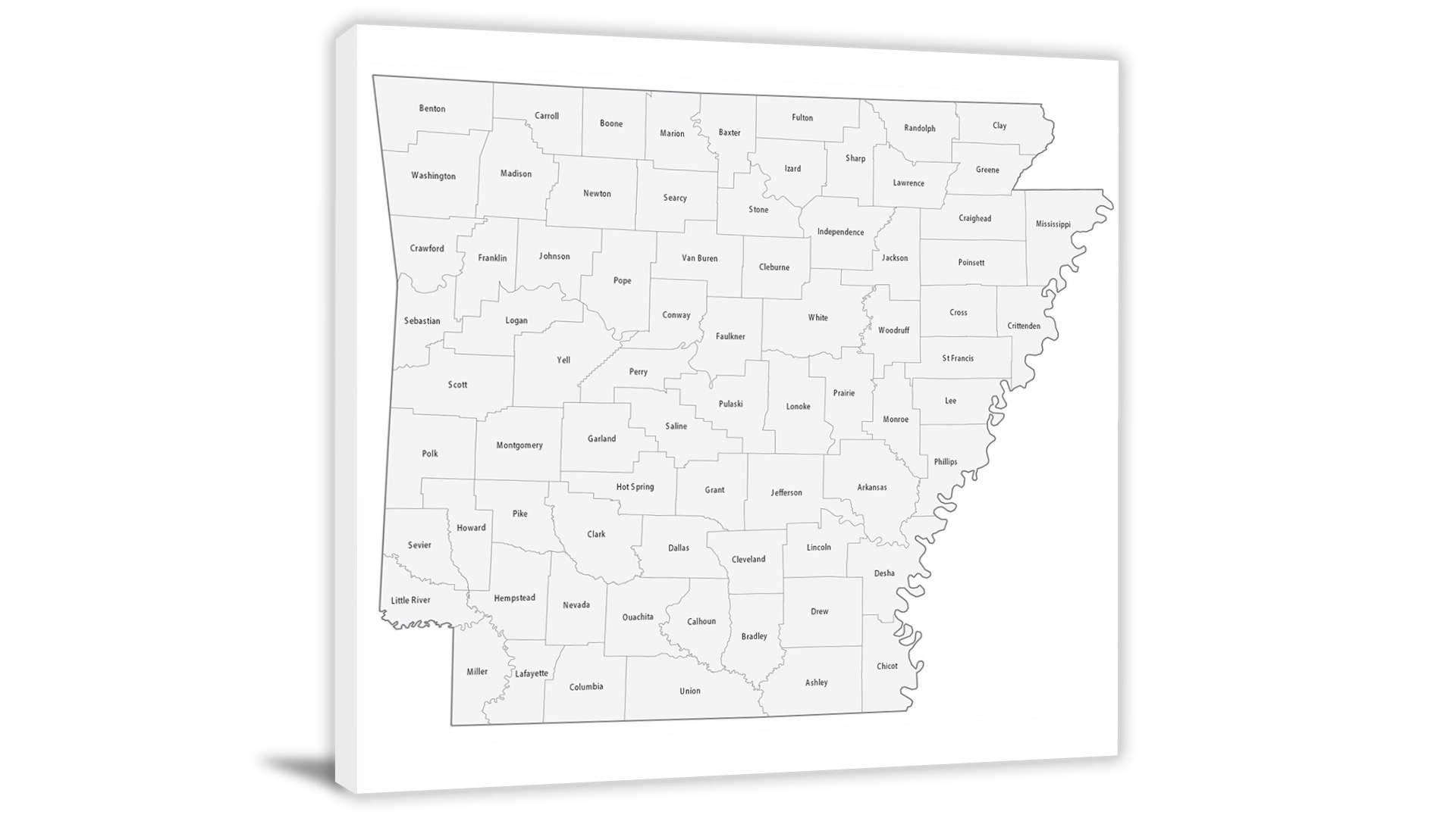 Arkansas Counties Map 2022 Canvas Wrap   CWA564 Arkansas Counties Map 00 