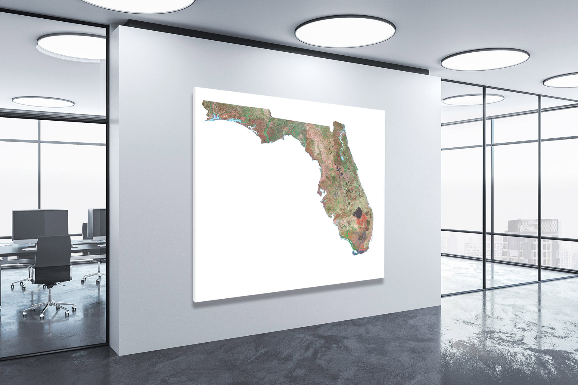 Florida Satellite Map 2022 Canvas Wrap