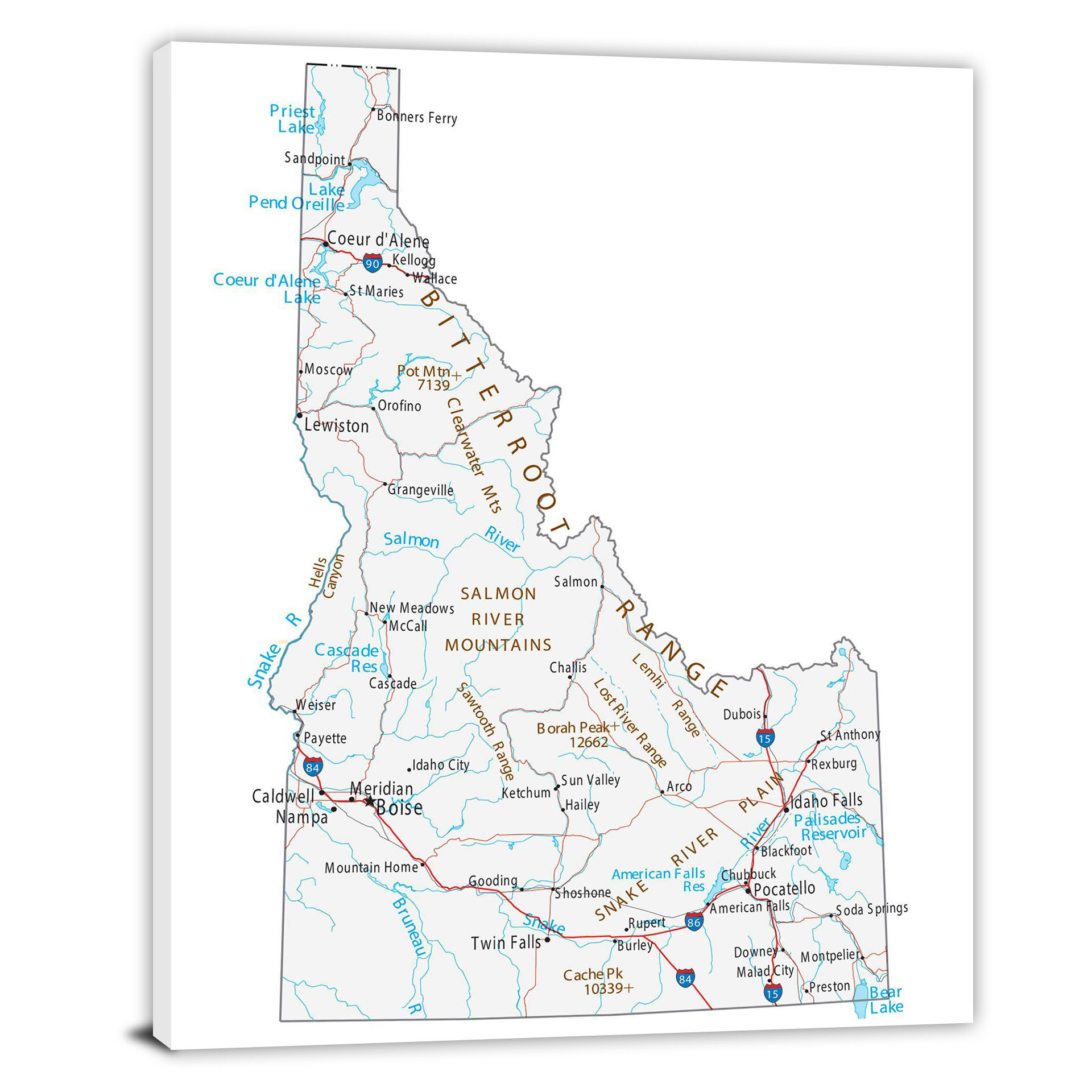CWA604 Idaho Roads And Cities Map 00 