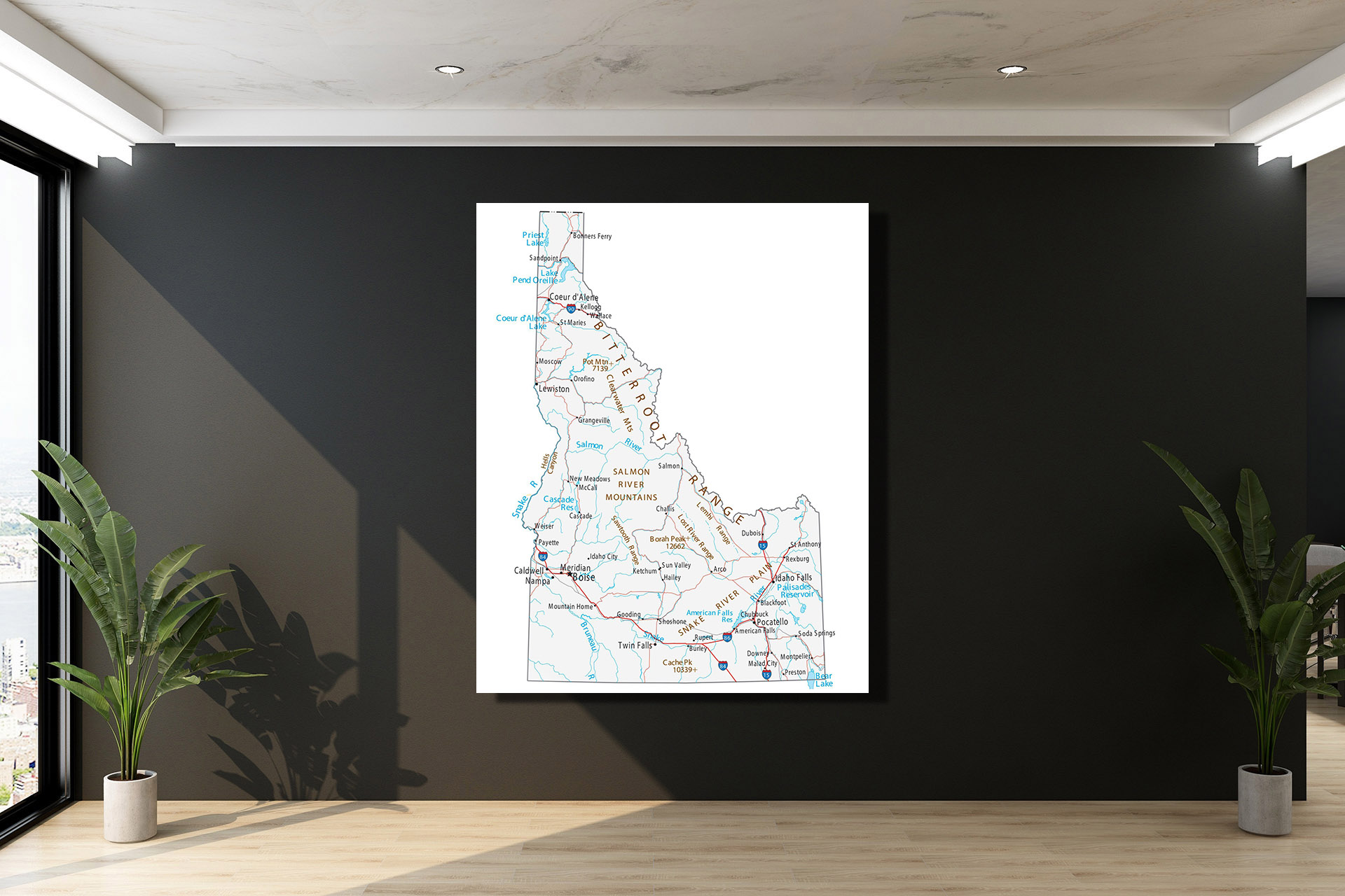 CWA604 Idaho Roads And Cities Map 02 