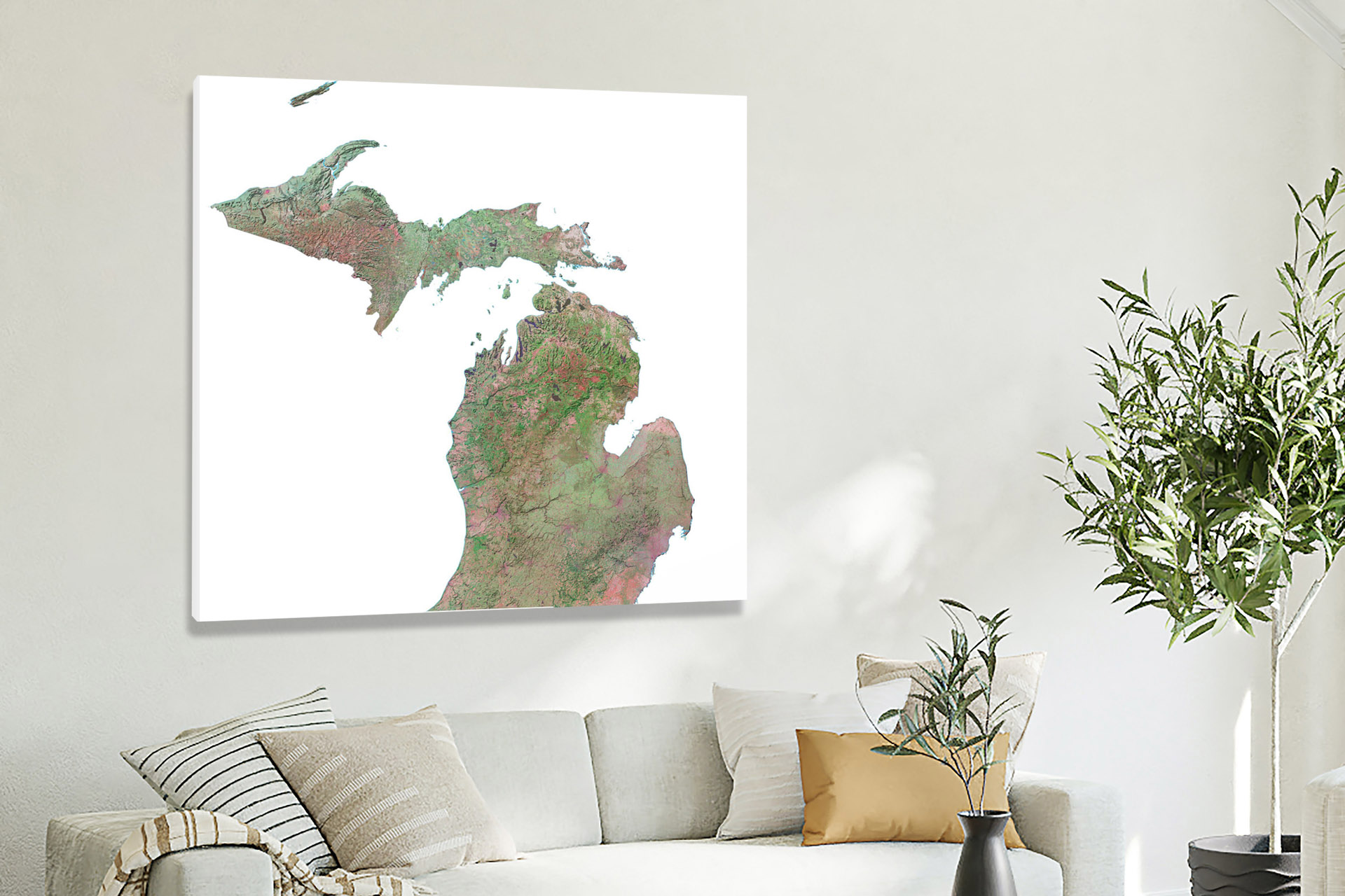 Michigan Satellite Map 2022 Canvas Wrap   CWA654 Michigan Satellite Map 03 