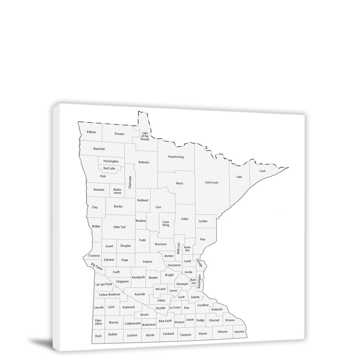 Minnesota Counties Map 2022 Canvas Wrap   CWA655 Minnesota Counties Map 00 