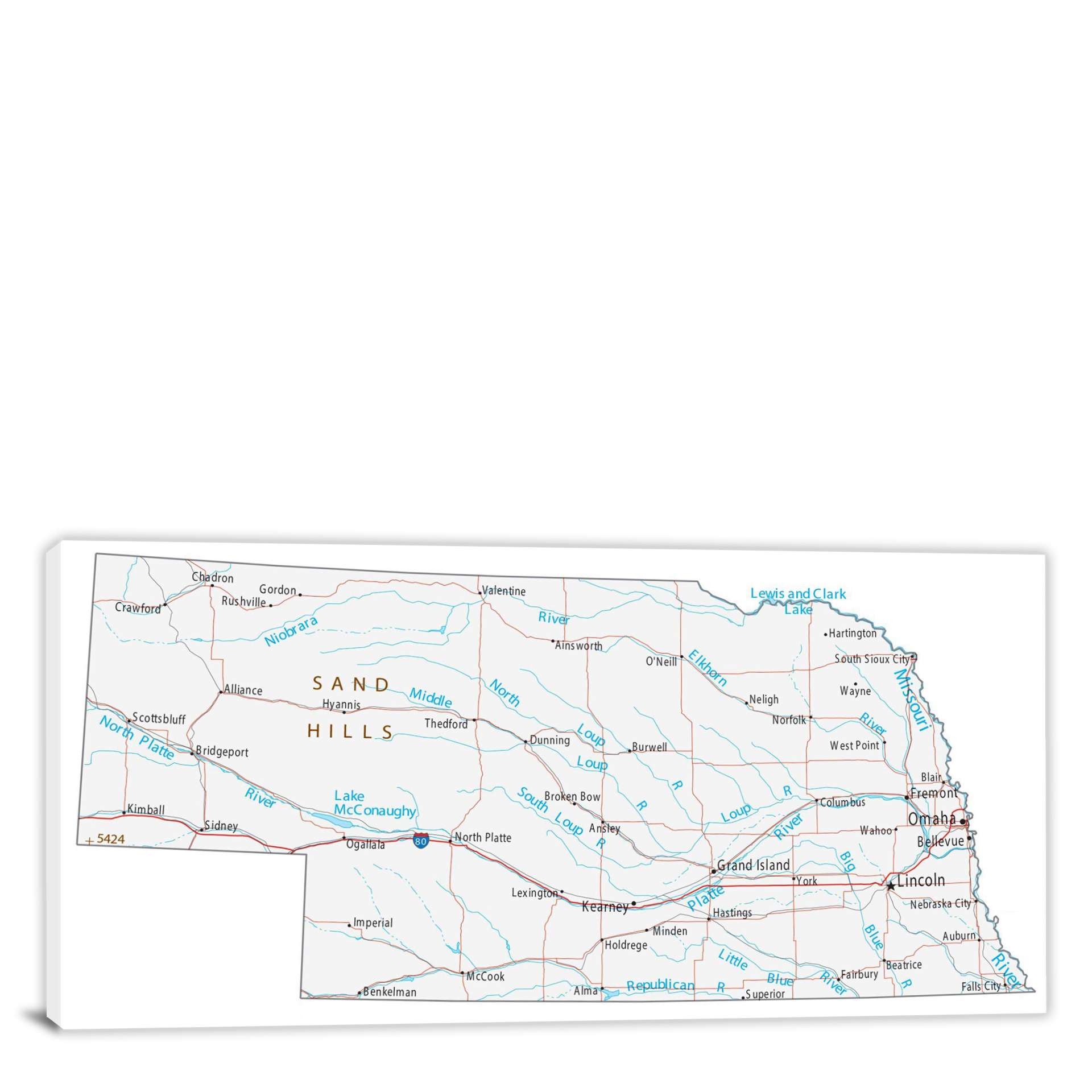 CWA678 Nebraska Roads And Cities Map 00 