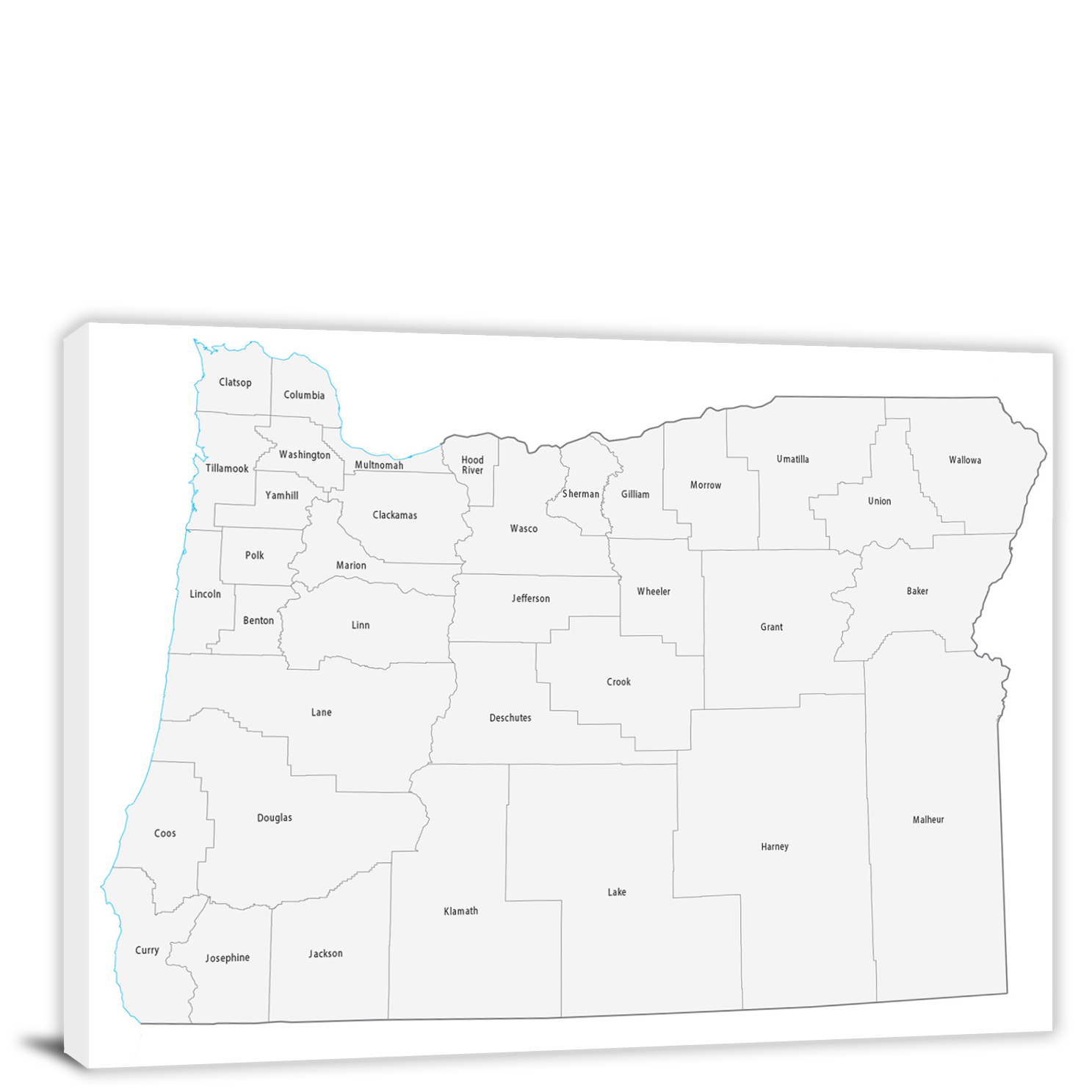 Oregon Counties Map 2022 Canvas Wrap   CWA725 Oregon Counties Map 00 