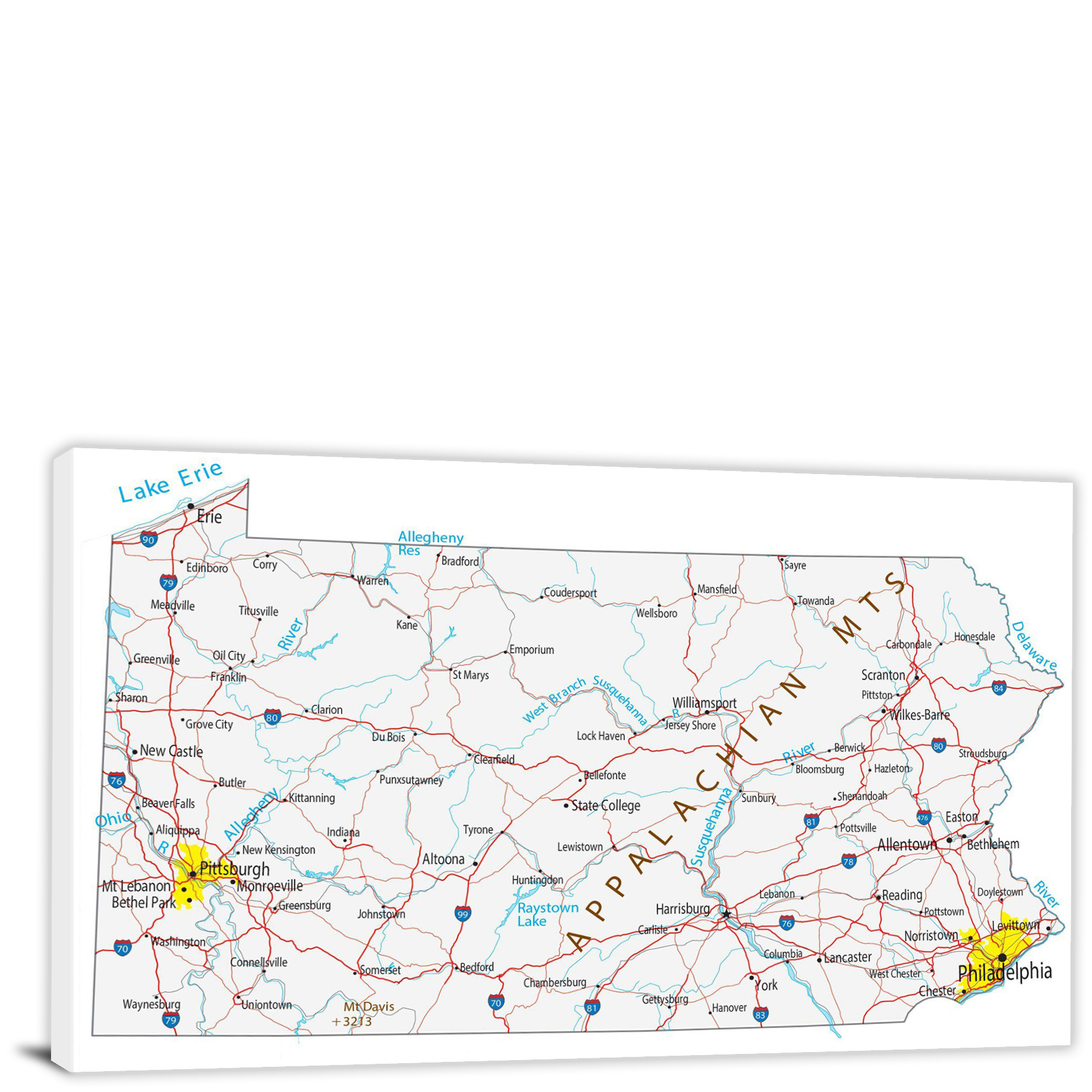 CWA733 Pennsylvania Roads And Cities Map 00 