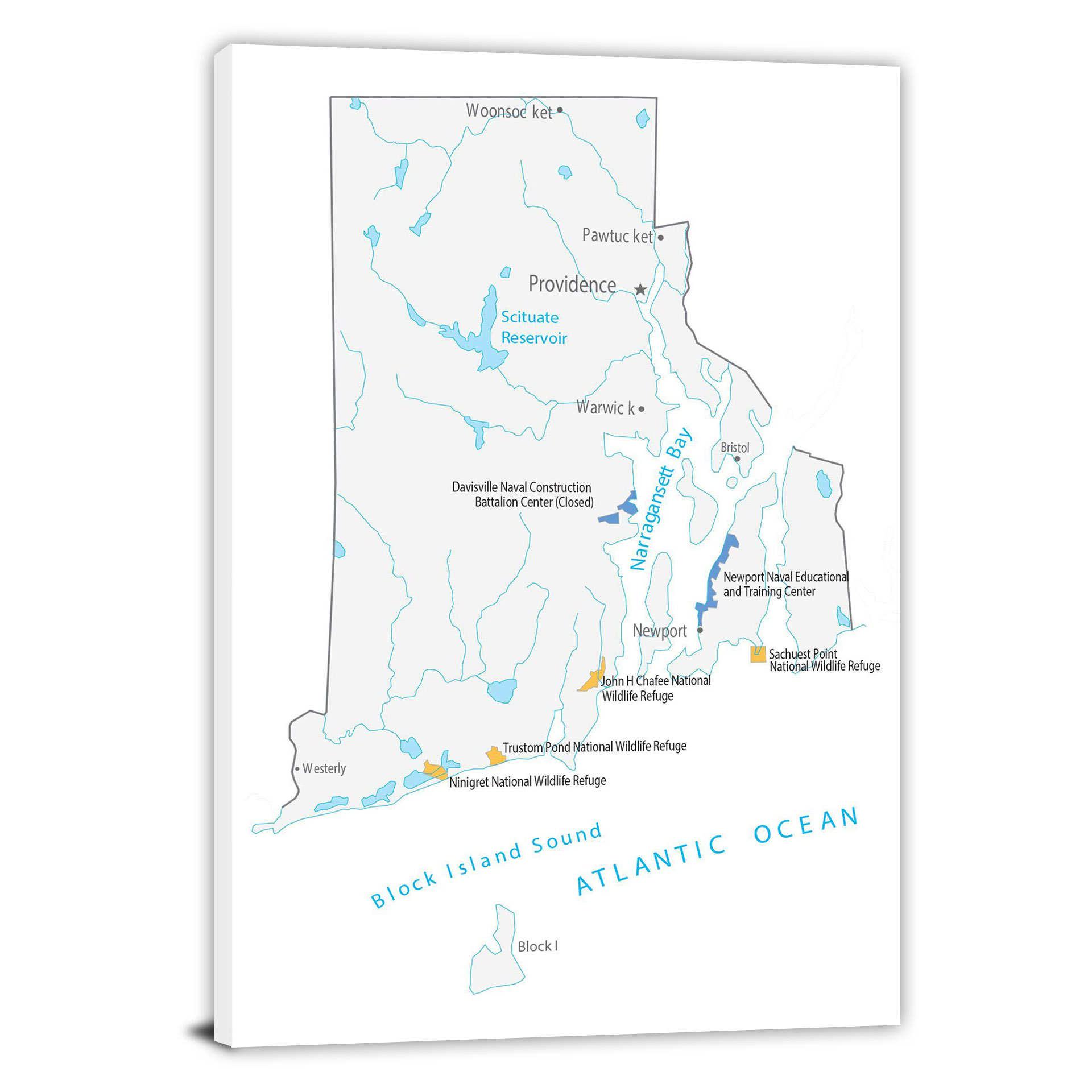 Rhode Island Places Map 2022 Canvas Wrap   CWA737 Rhode Island Places Map 00 