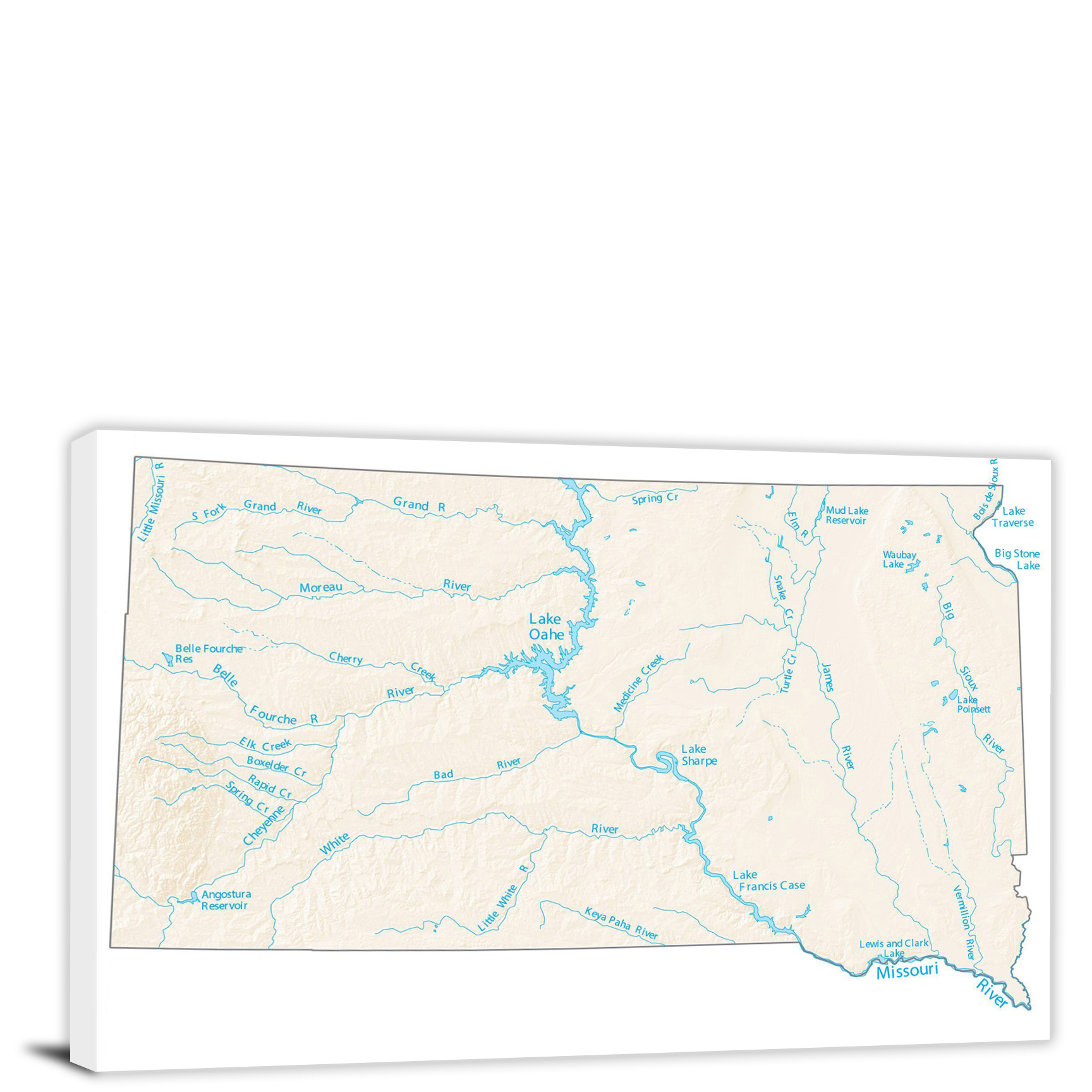 CWA745 South Dakota Lakes And Rivers Map 00 