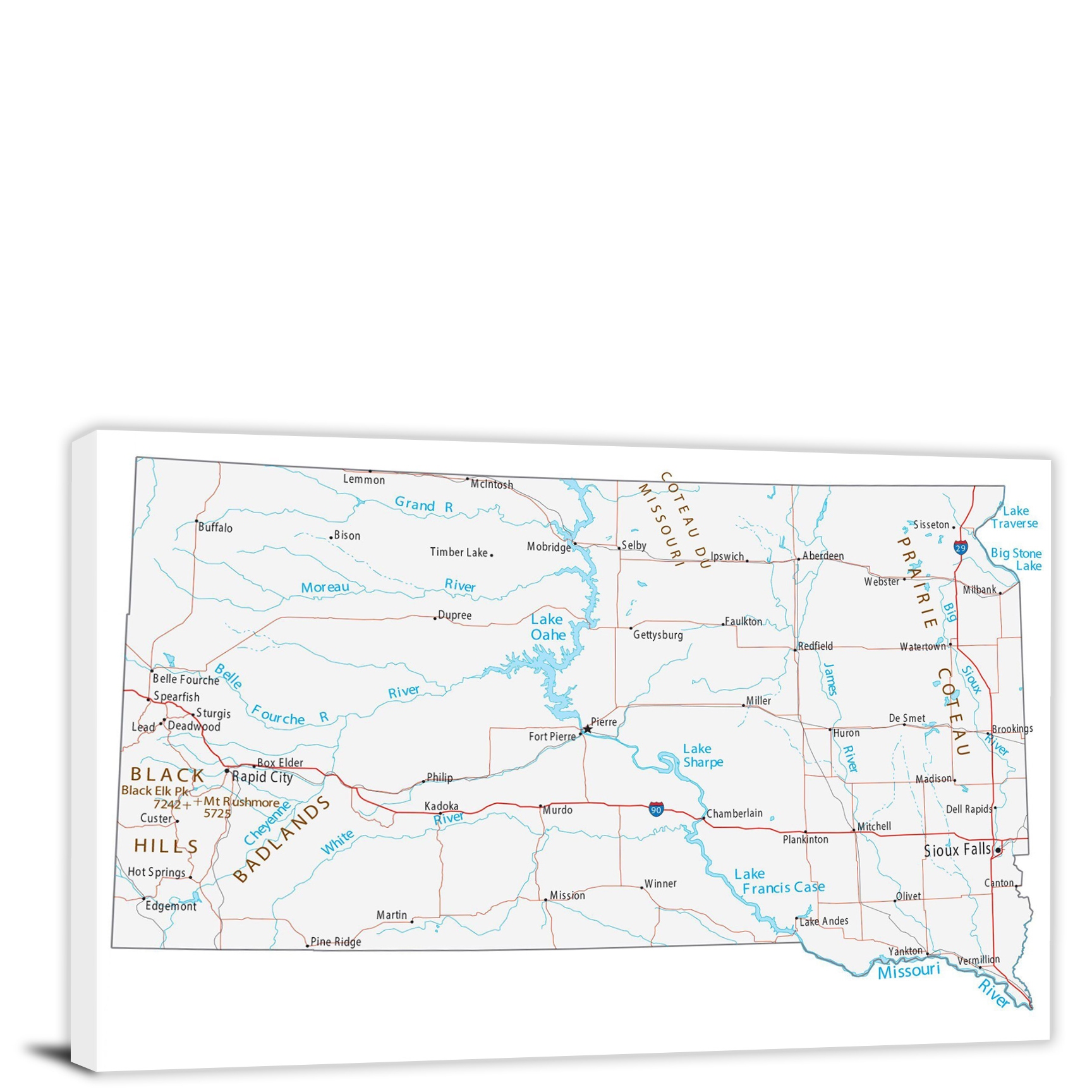 CWA747 South Dakota Roads And Cities Map 00 