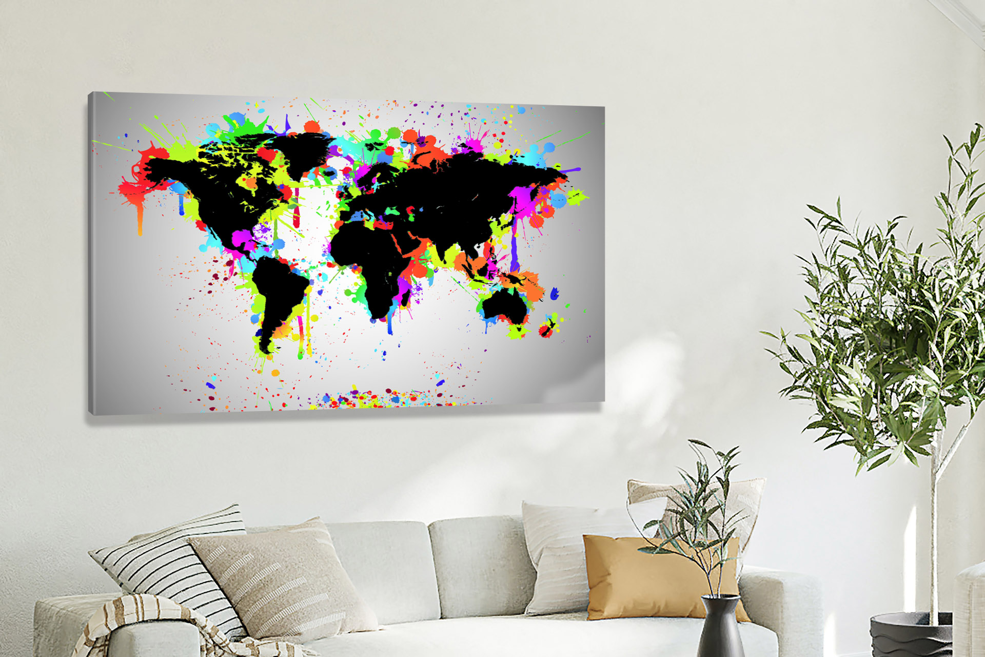 World-Splash Map, 2016 - Canvas Wrap