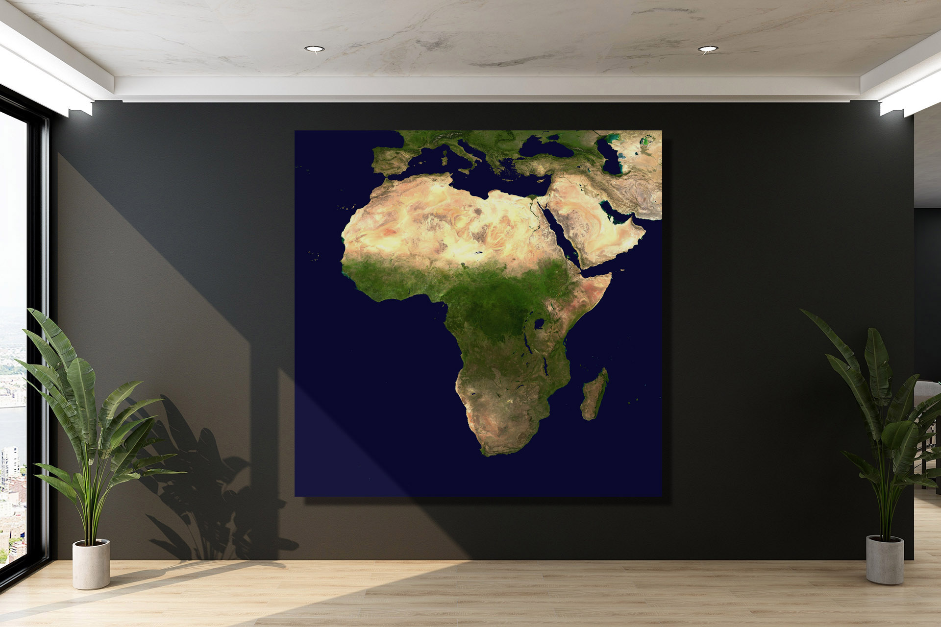 Africa Topography Map Canvas Wrap