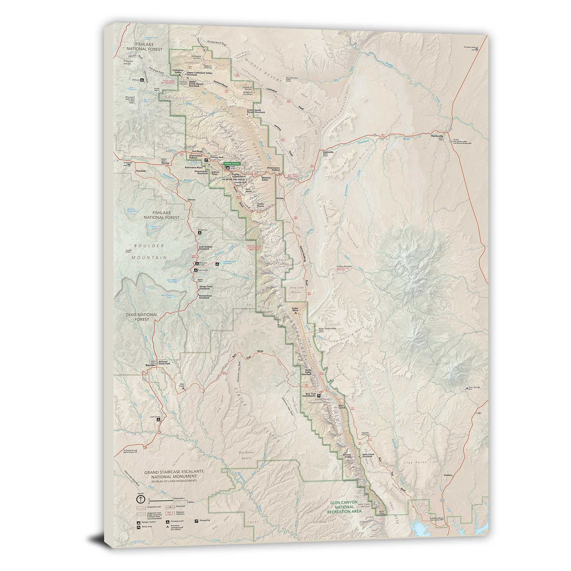 Capitol Reef National Park Map 2020 Canvas Wrap   CWA887 Capitol Reef National Park Map 00 